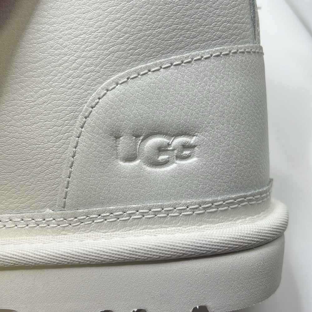 NWT Ugg Neumel Chopd Boots Chukka Shoes White Black Wool Fur Mens Size 11 - Picture 14 of 15
